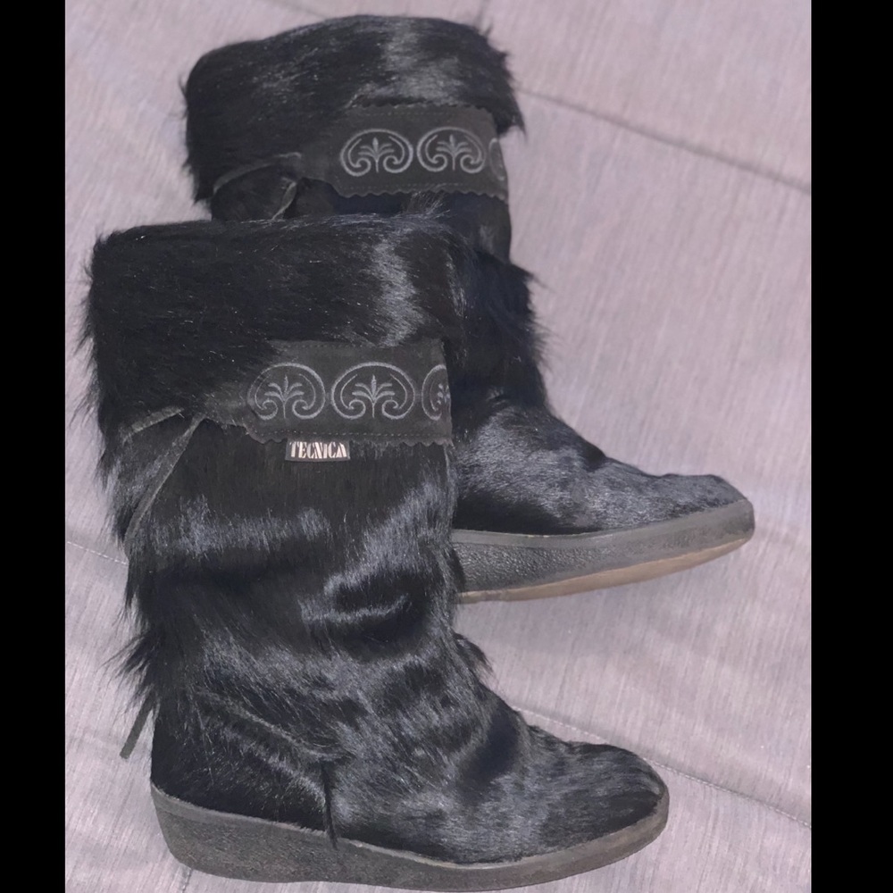 Tecnica Italian Goat Hair Sherpa Lined Boots Black
